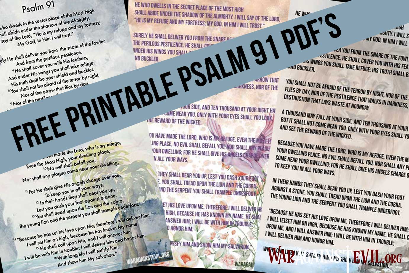 Unique Psalm 91 Printable PDFs Professionally Designed War Against Evil