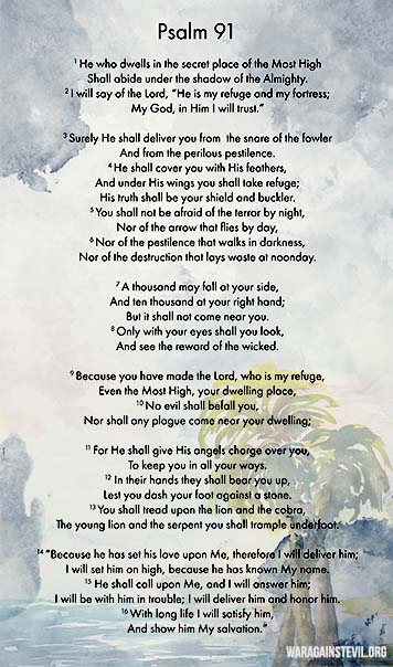 Unique Psalm 91 Printable PDFs Professionally Designed War Against Evil